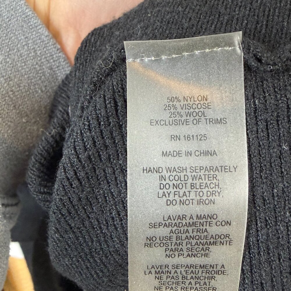 Vila Milano Black Wool Blend Long Sleeve Jeweled Sweater - Size - Large - Picture 4 of 5